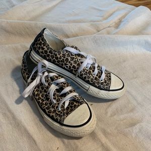 Kids converse  cheetah shoes